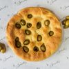 Focaccia with green olives